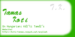 tamas koti business card